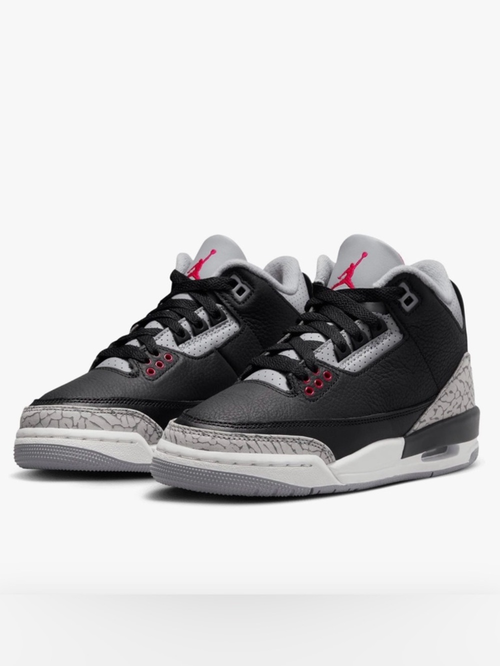 AIR JORDAN 3 RETRO "BLACK CEMENT  Youth Size 6